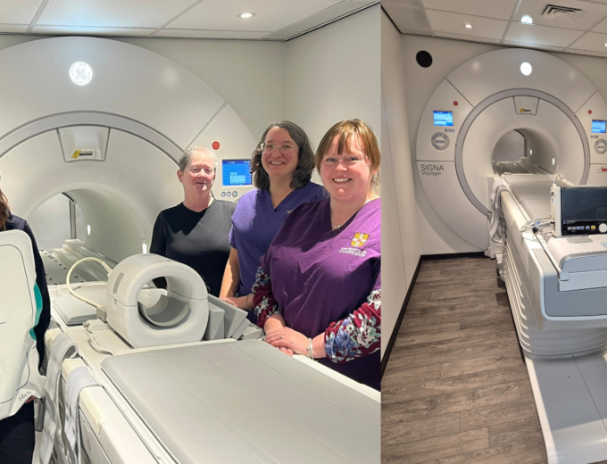 Images of new MRI with staff